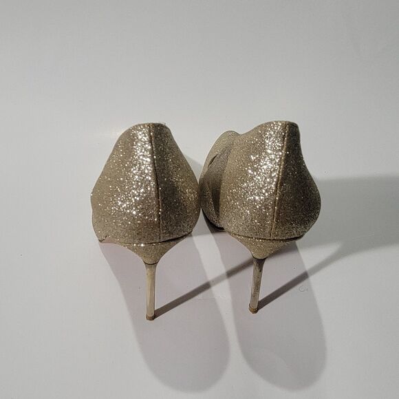 Stuart Weitzman Sabia Gold Glitter Metallic stiletto High Heels Pump Sz 7.5M - Picture 11 of 16